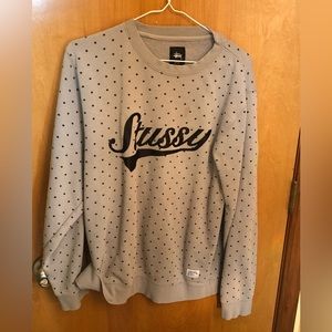 2013 Stussy Polka Dot Sweatshirt Mens Large (fits smaller) SMALL STAIN ON FRONT